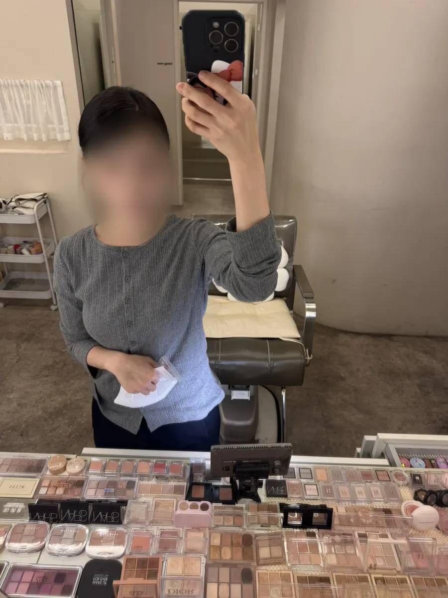 A selfie taken after hair and makeup were both finished