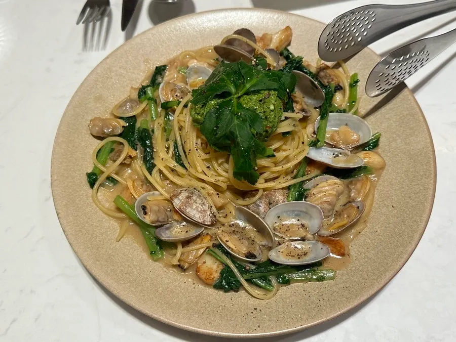 Ordered dishes set on the table at MOI