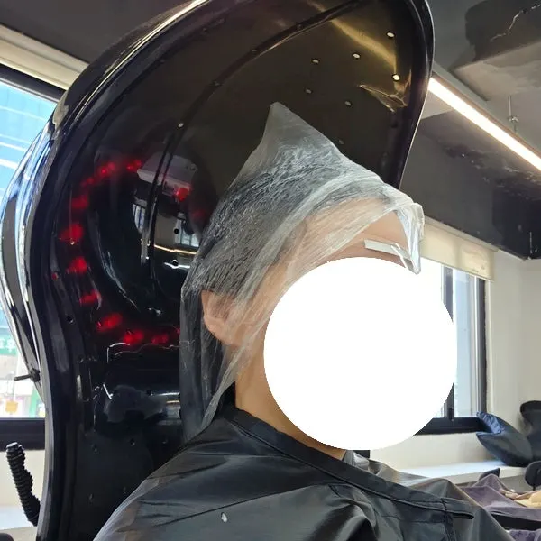 레이어드 펌 연화제를 바른 모발