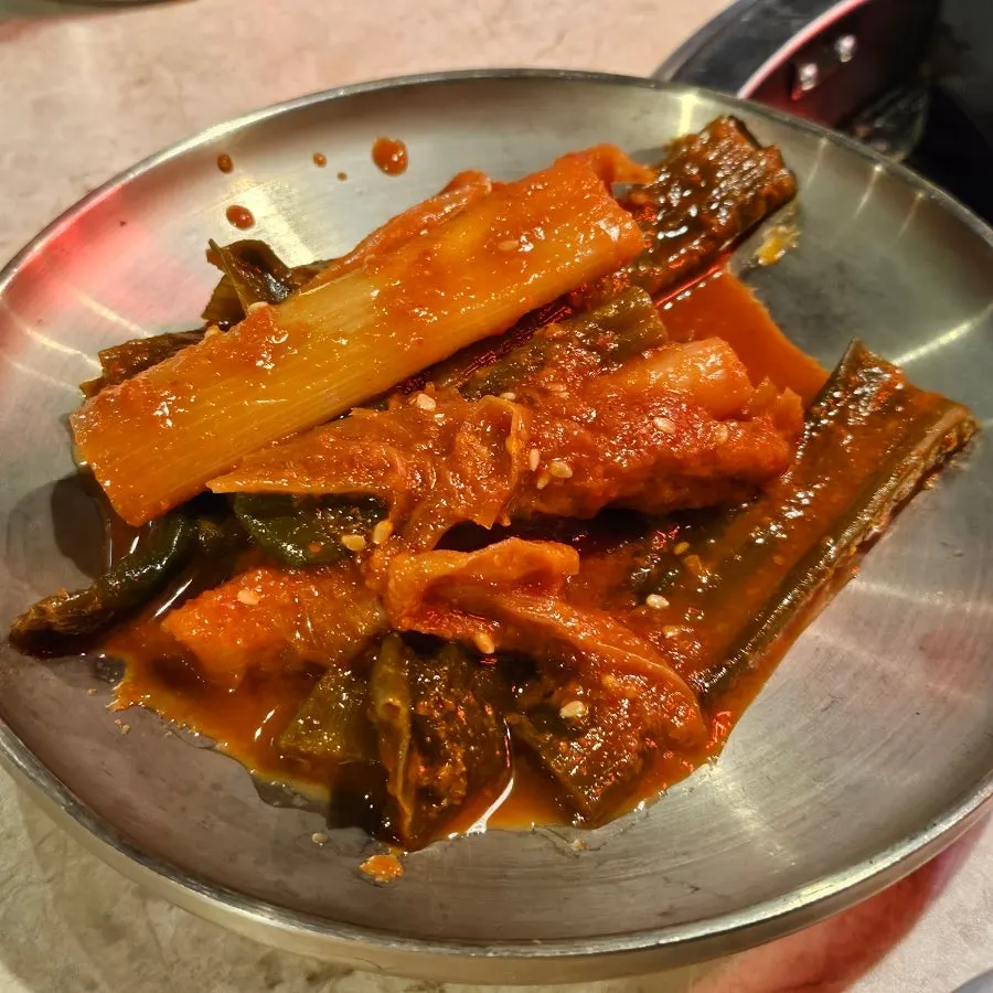 Plate of complimentary liver and cheonyeop