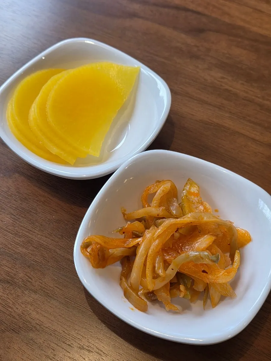 Basic zha cai and pickled radish side dishes