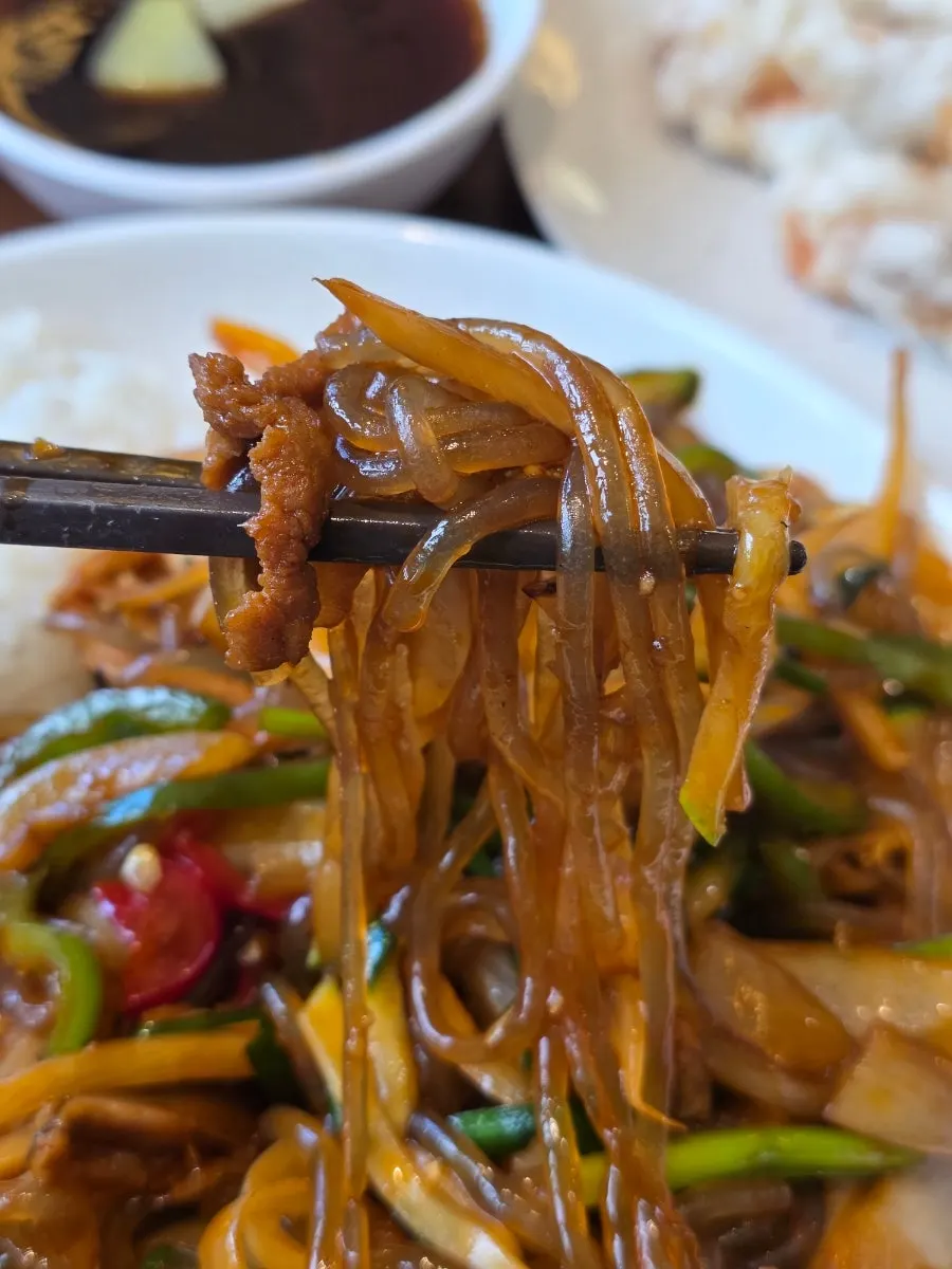 Japchae rice with bouncy noodles