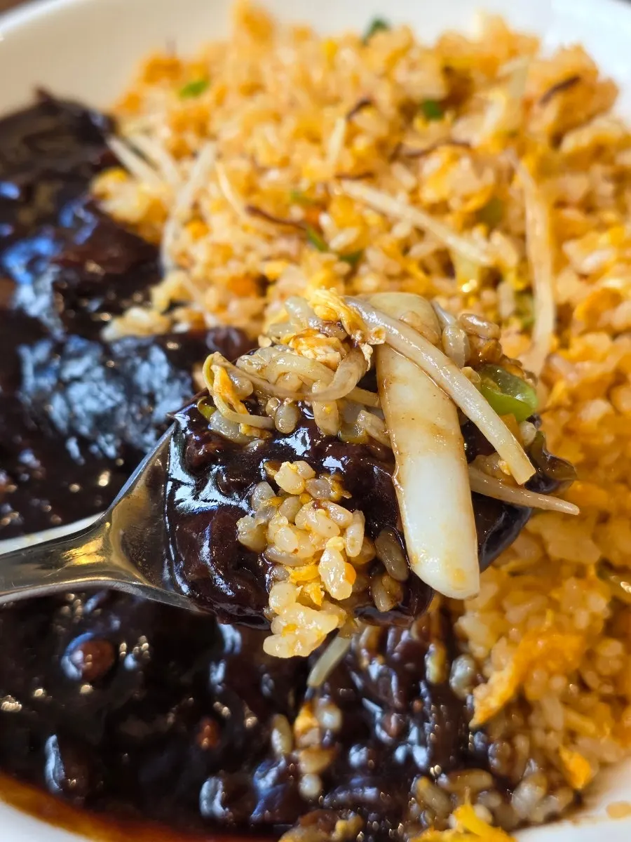 Seafood fried rice and jjajang sauce