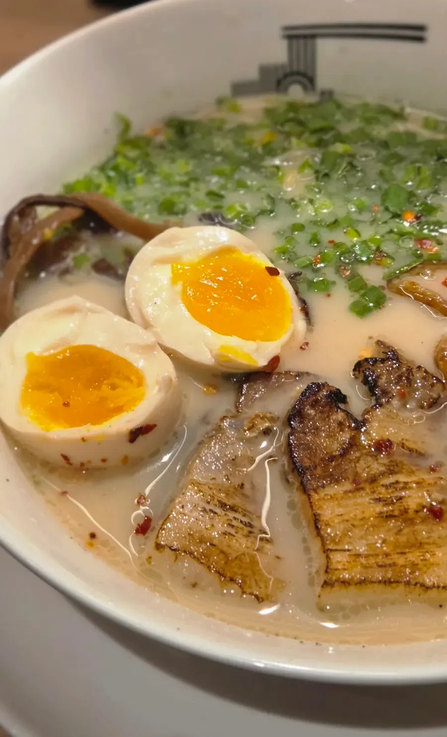 Fried pork intestine on the motsu ramen