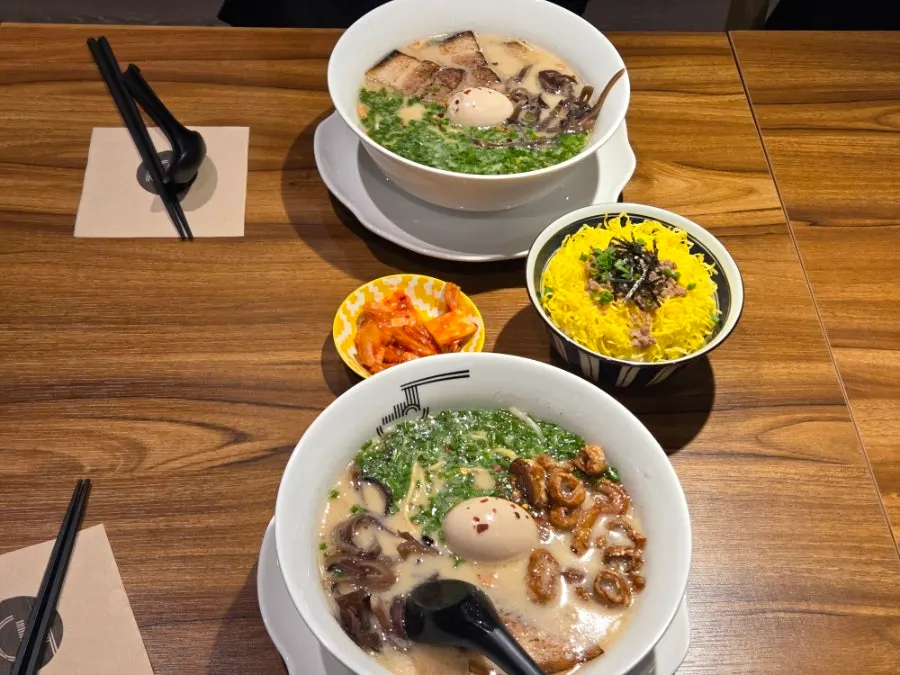 Table at Gyedan Ramen Mokdong Branch after finishing the meal