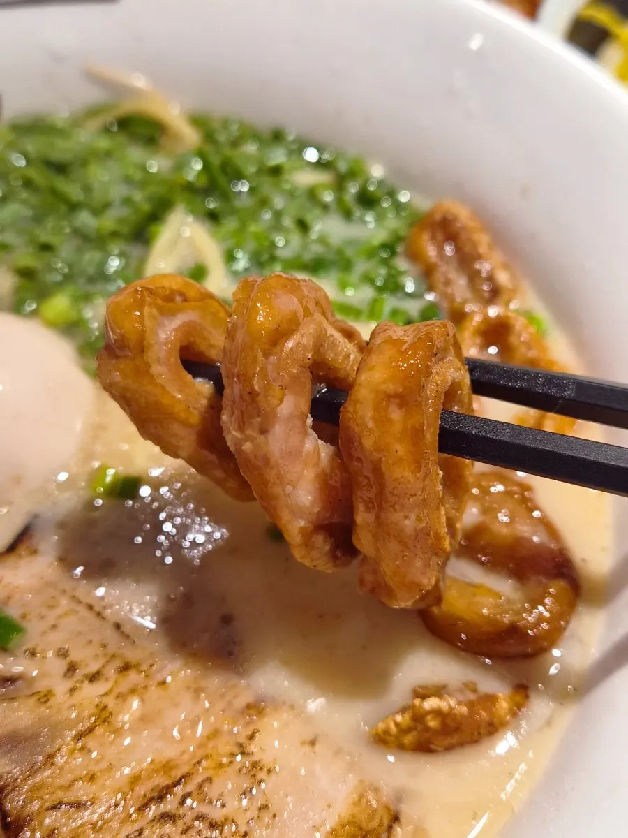 Eating the Motsu Ramen