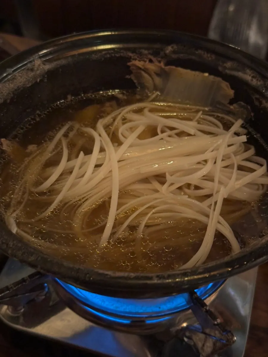 Sweet pumpkin and meat inside the mille-feuille nabe