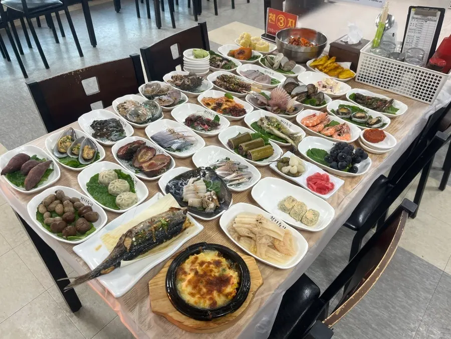 해물차림 13만원 한상 전체 상차림