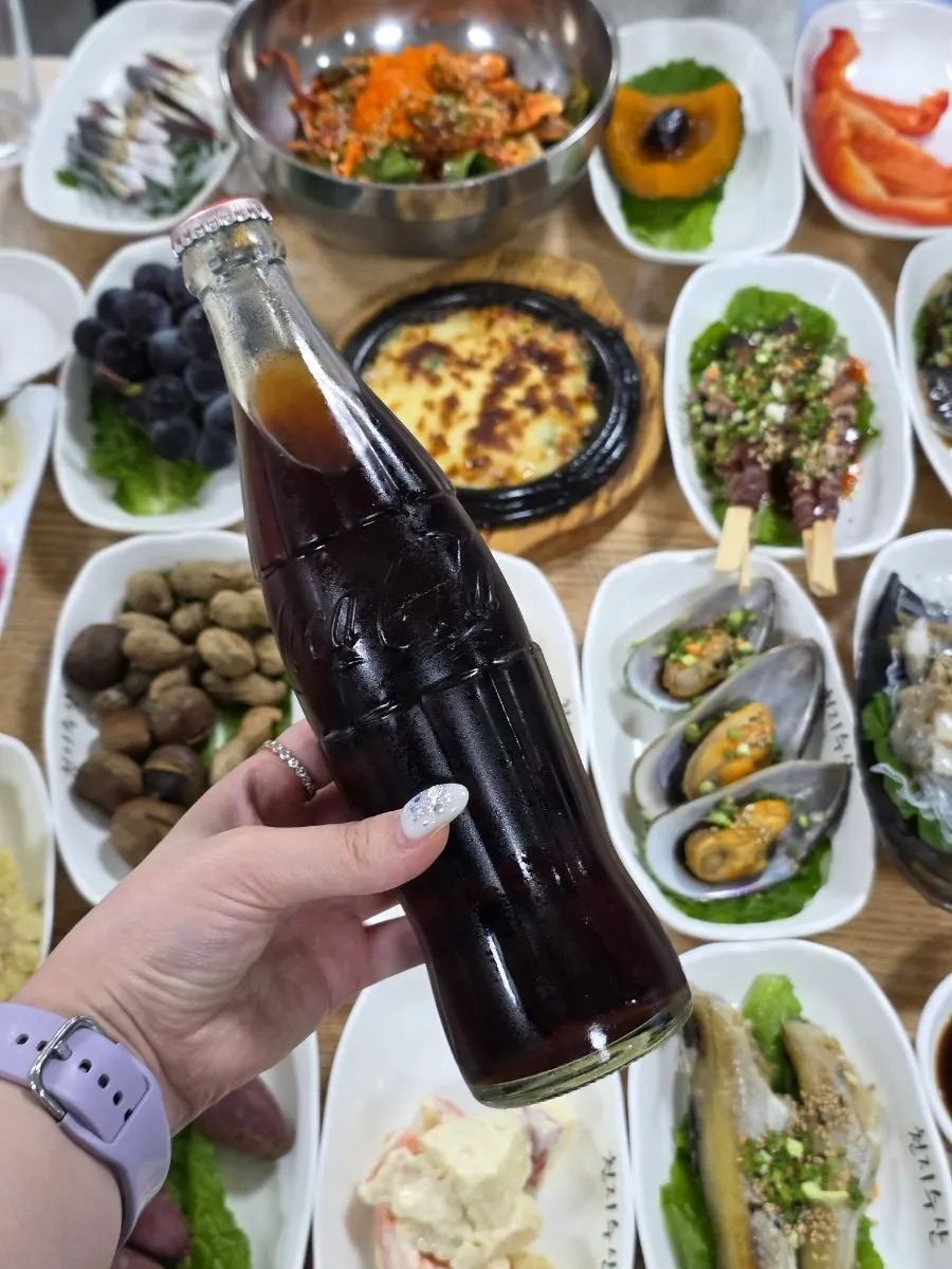 새싹삼을 올린 싱싱한 광어회