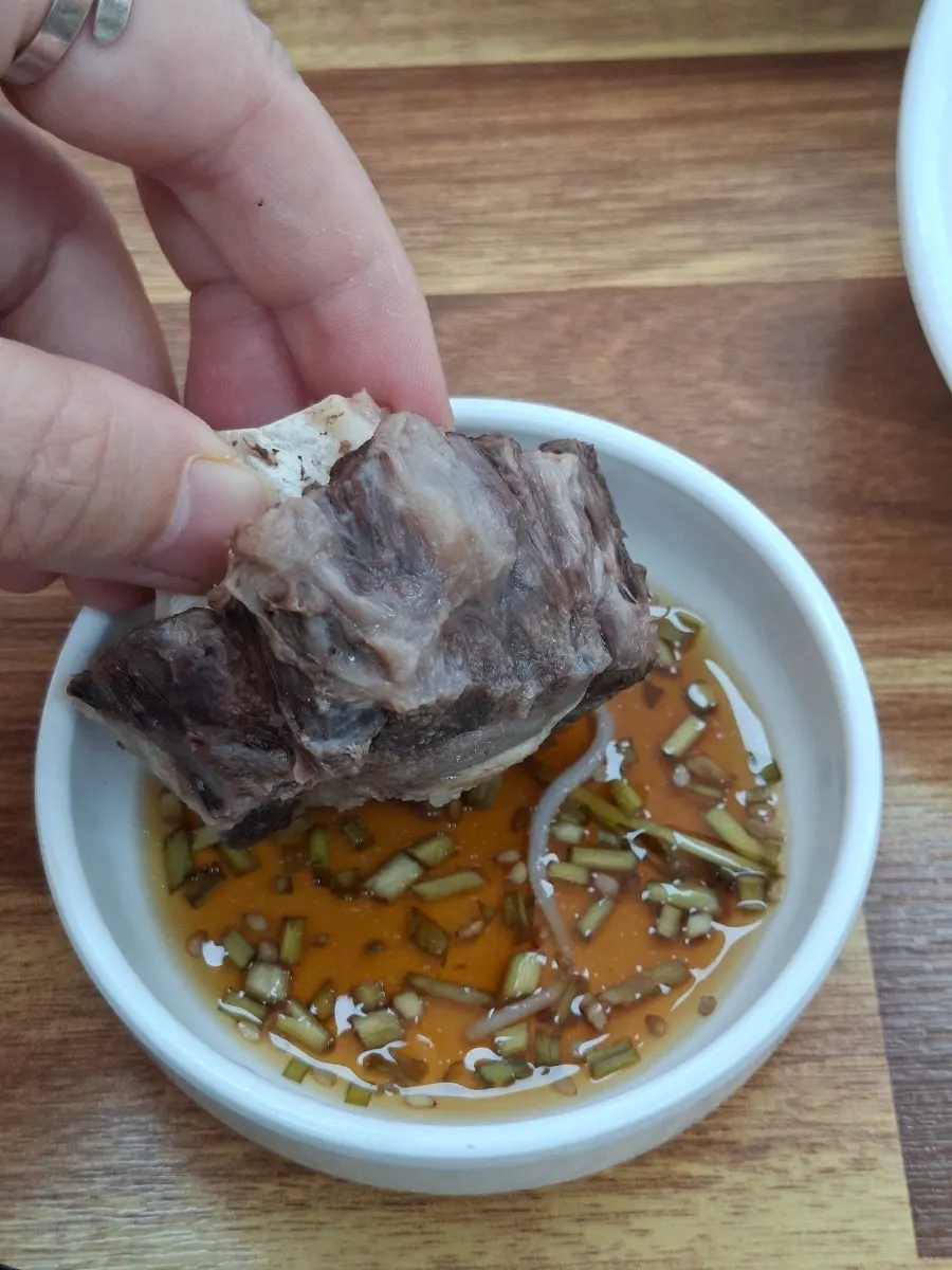 Chewy beef tail piece
