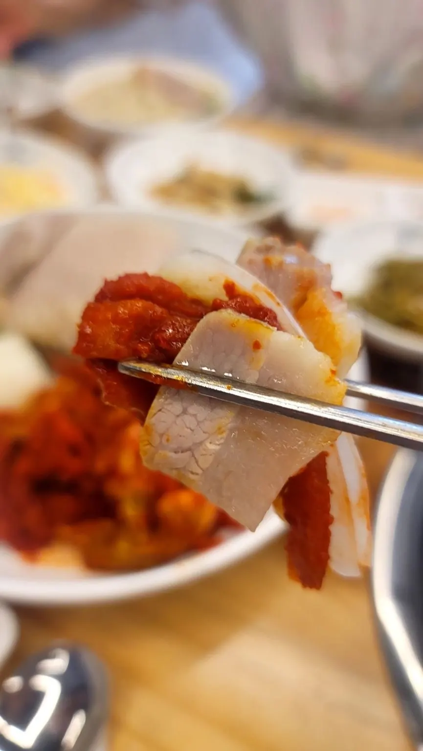 Cross-section of tender bossam pork