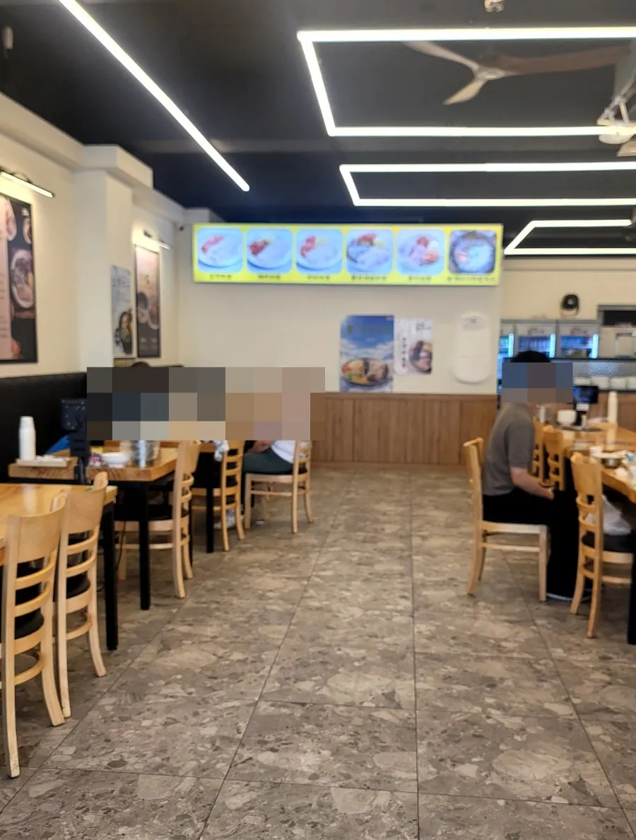Spacious, clean seating inside the restaurant
