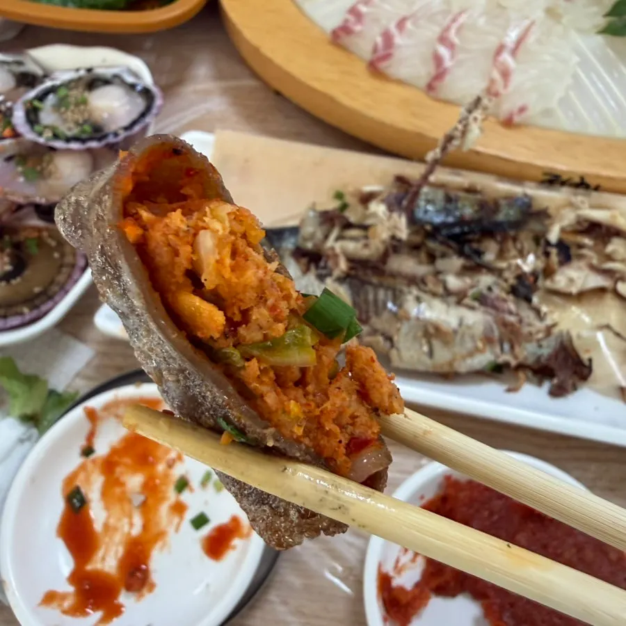 A plate of grilled fish