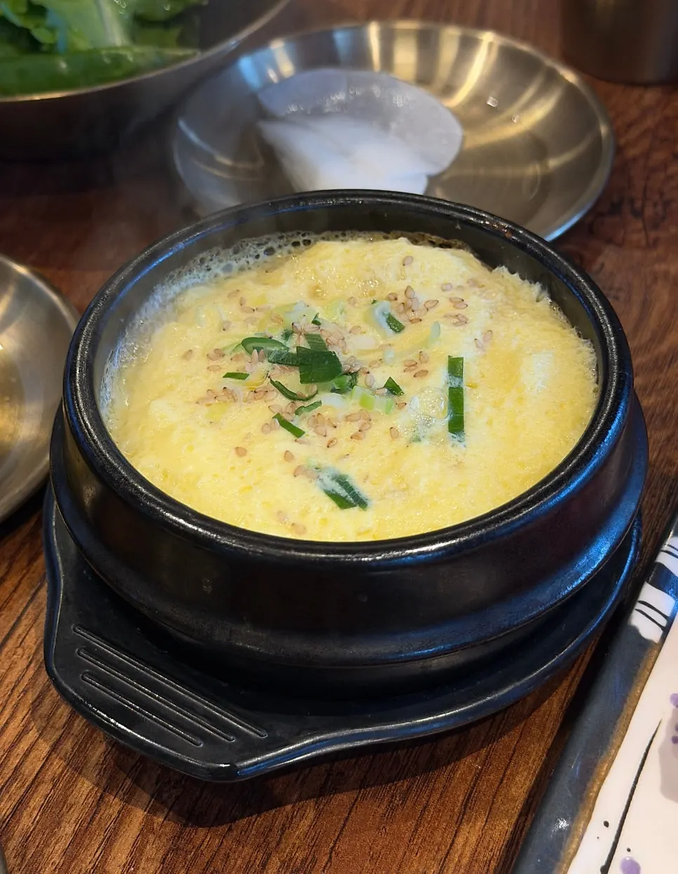 기본찬으로 나온 부드러운 계란찜