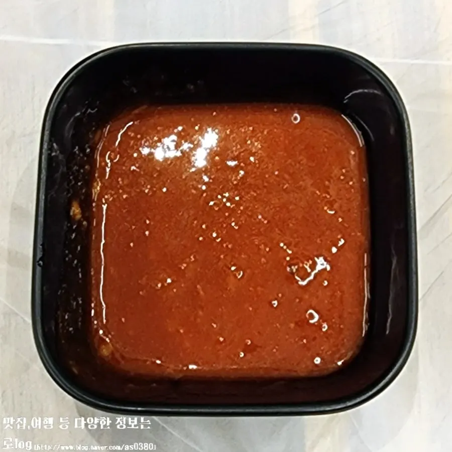 메뉴판 아래 아구찜 추천 소스 안내
