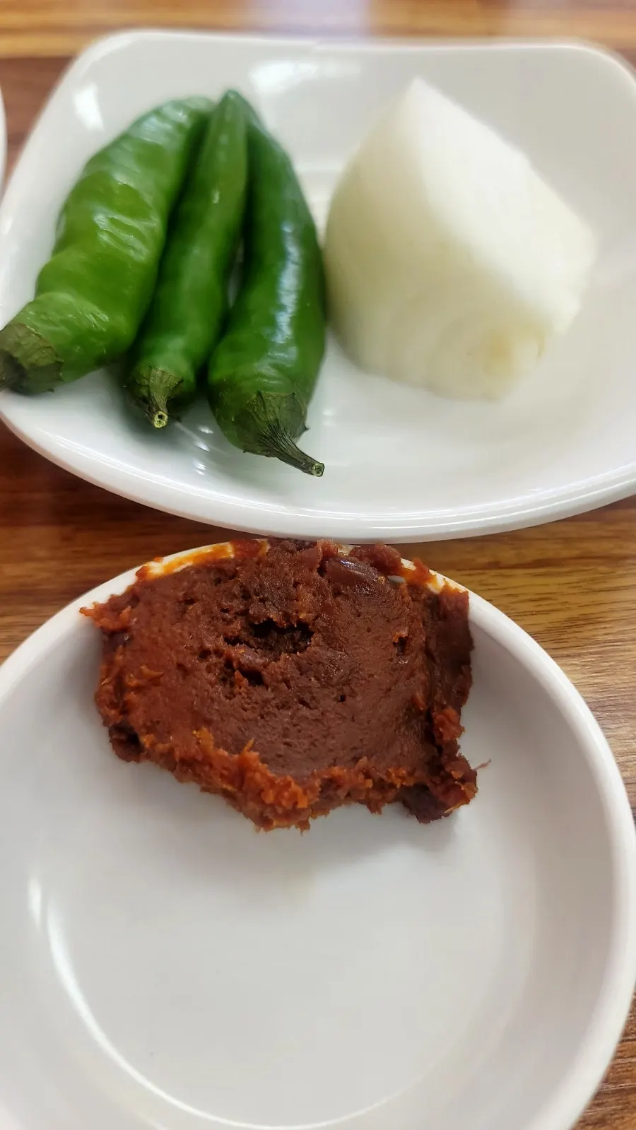 Homemade soybean paste with onions and chilies
