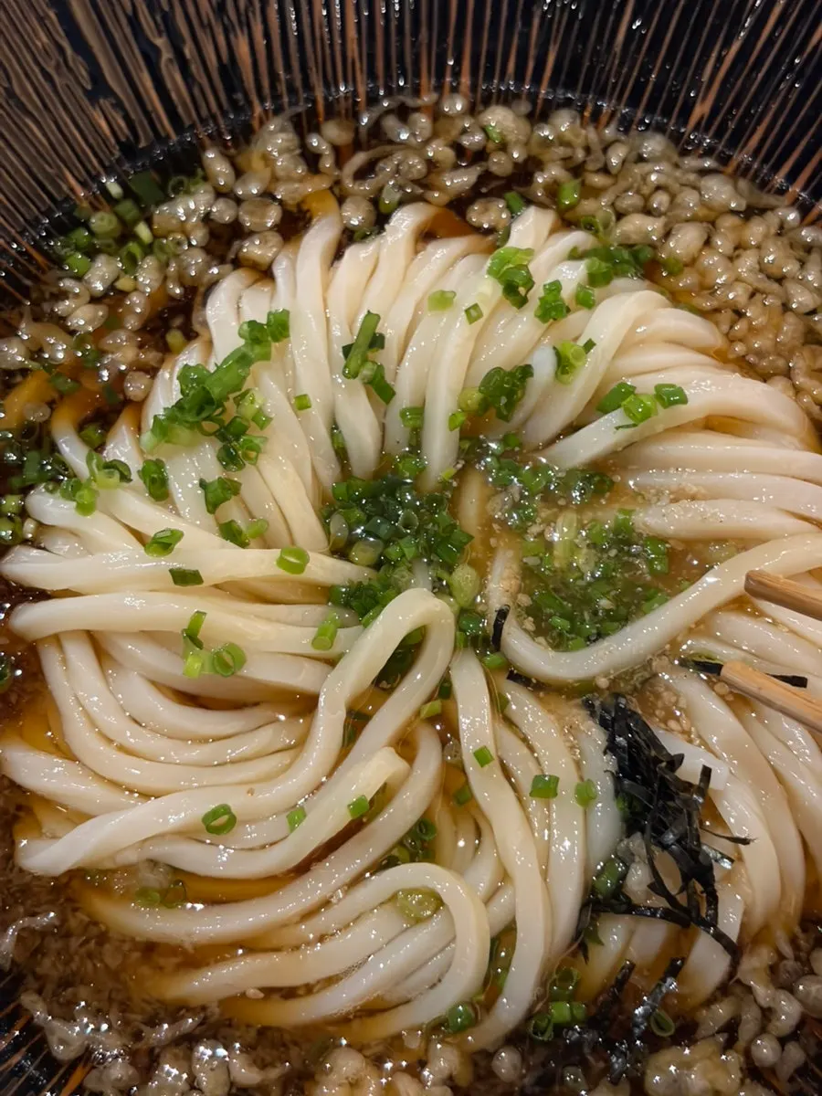 Bouncy bukkake udon noodles
