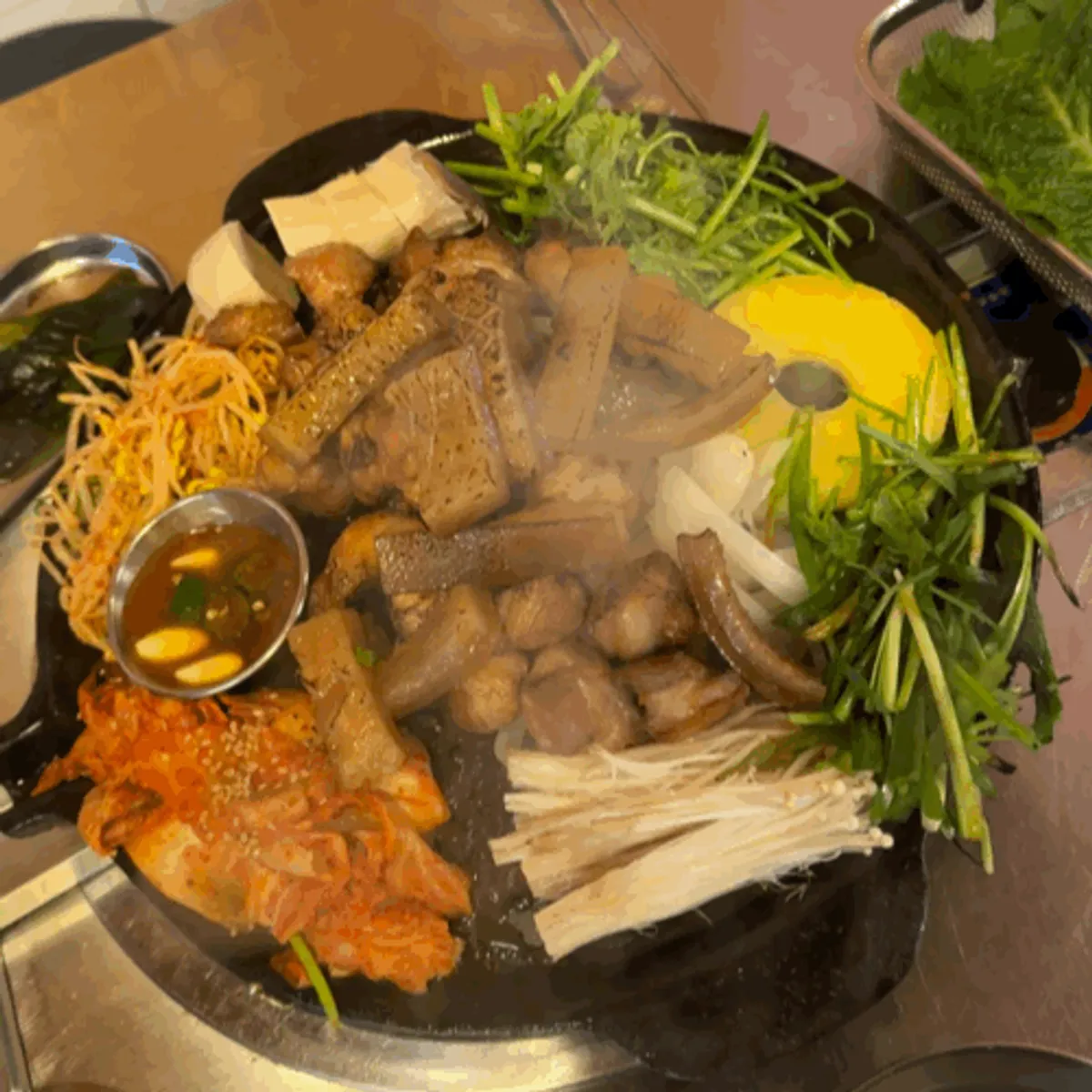 심돈 목포평화광장점 심덧살 한판구이 상차림