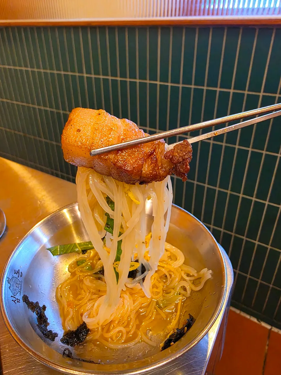 Bone-broth mil-myeon ordered for dessert