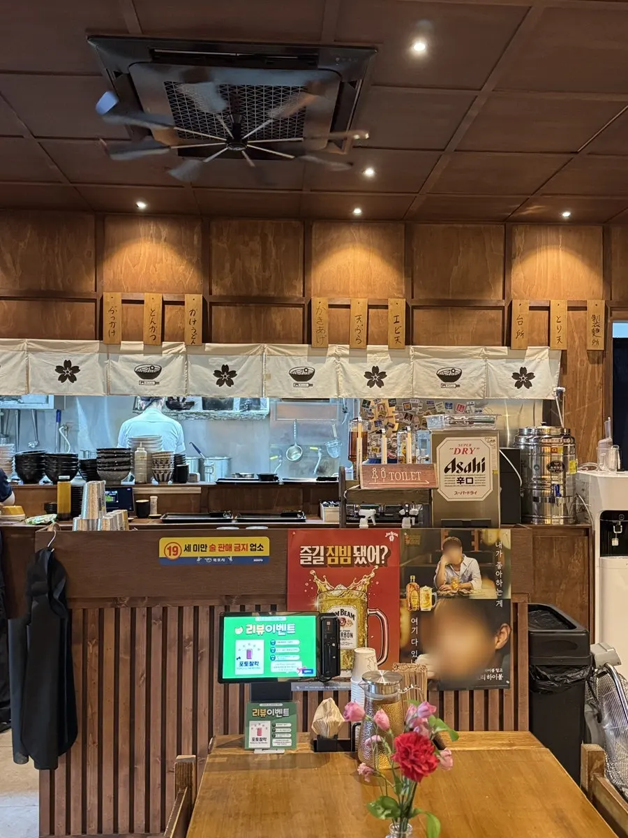 Spacious table seating inside the restaurant