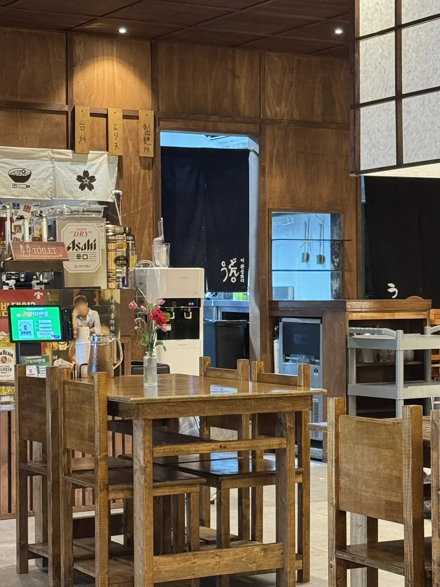 Interior details of the udon restaurant