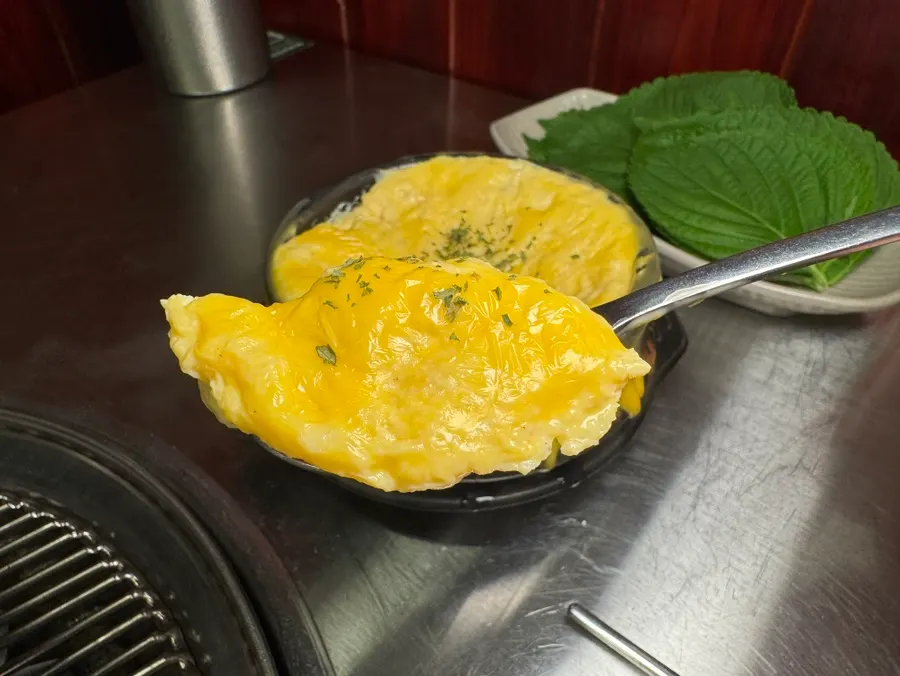 Cheese steamed egg and table spread