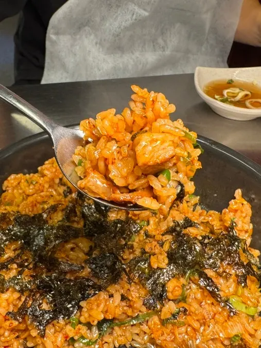 A bowl of seafood doenjang stew