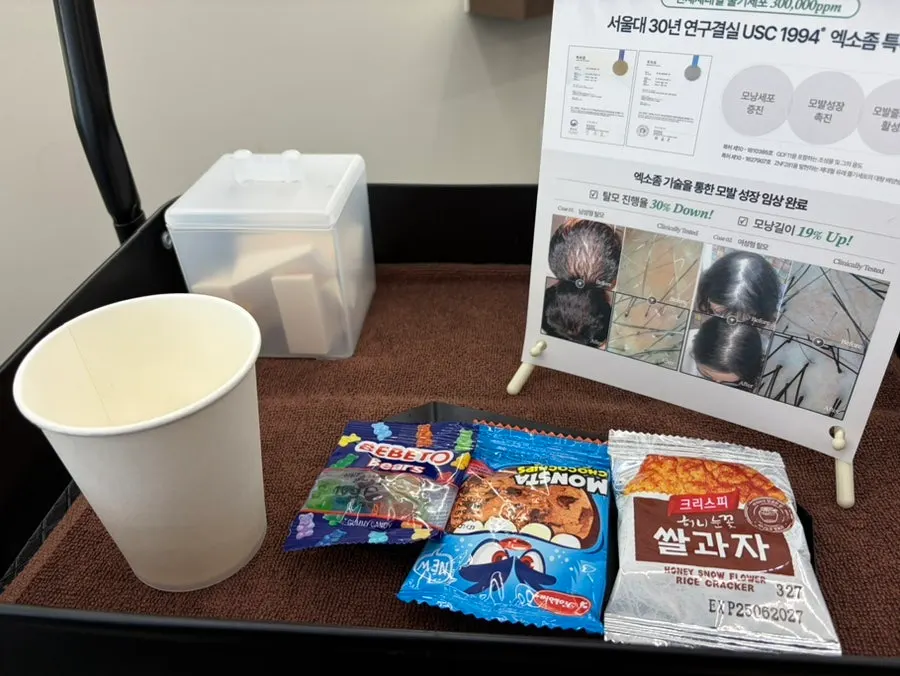 Drinks and snacks provided during the treatment