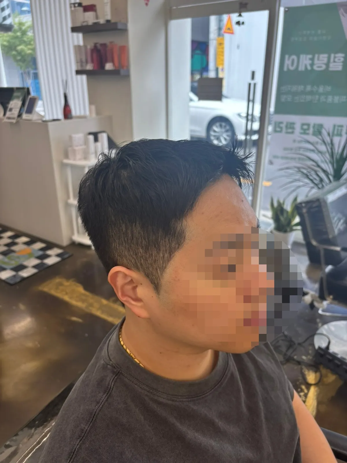 Finished men's Ivy League cut with down perm at Momentium