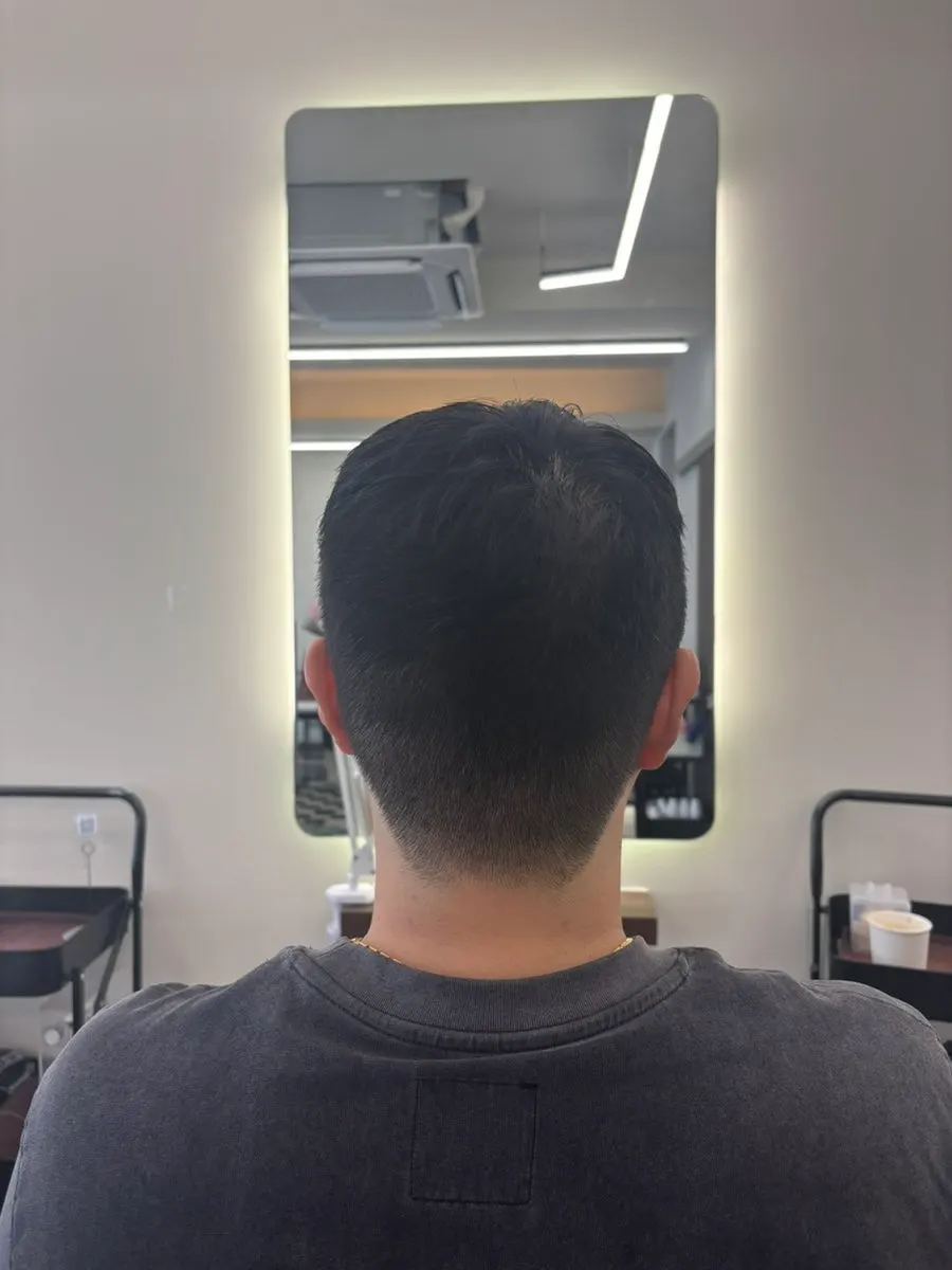 Final styling after the hair wash