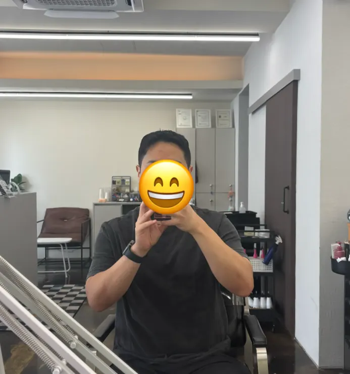 Before and after comparison of the Ivy League cut with down perm