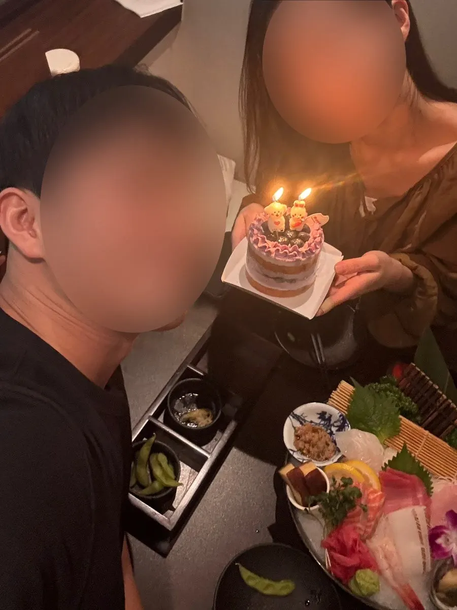Candle brought out by the staff