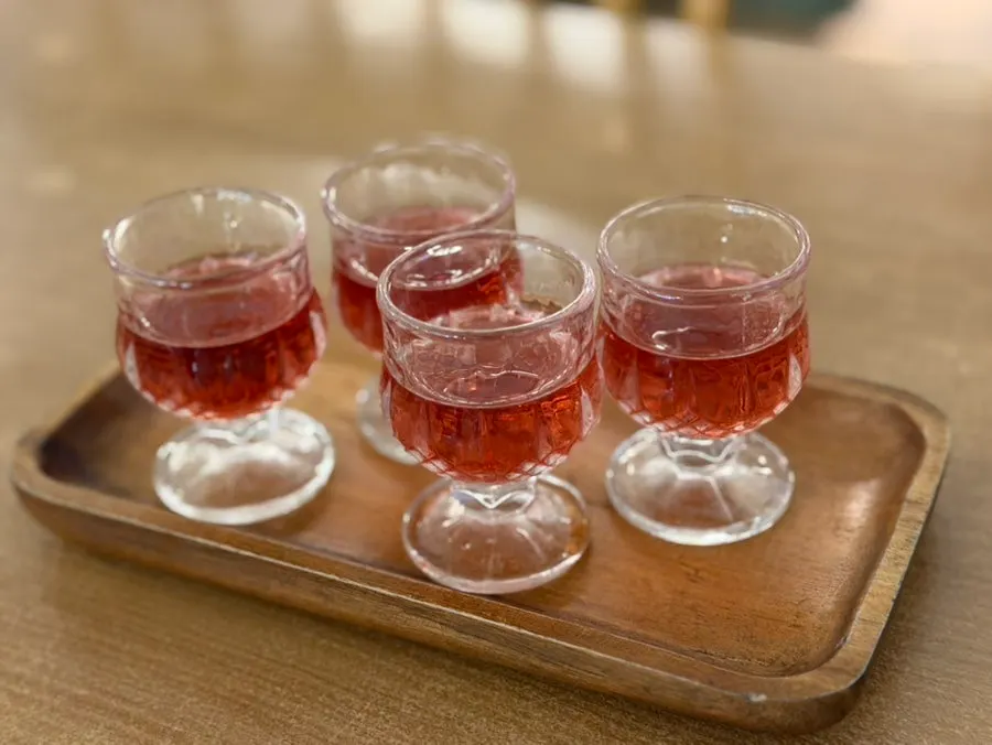 Omija tea served as the welcome drink at Momo Lab