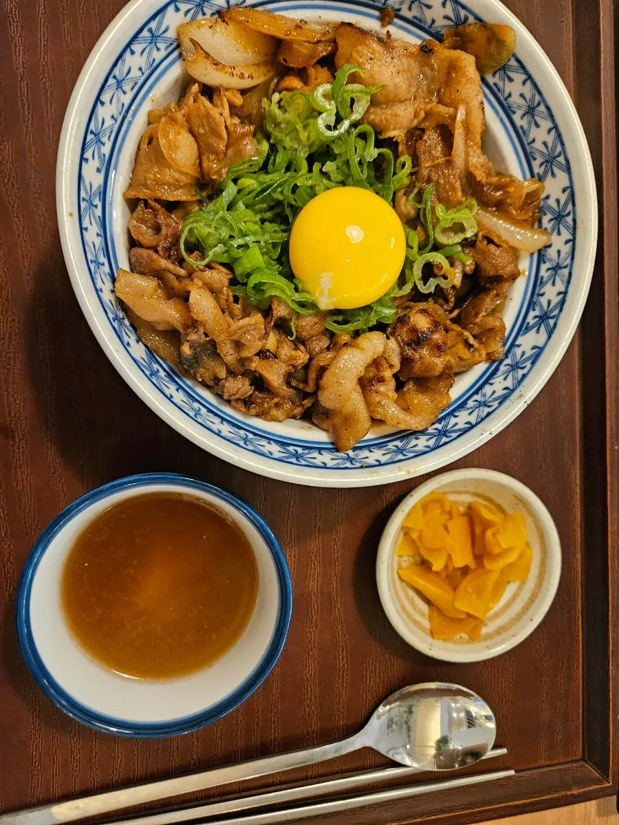 Two rice bowls set out for lunch at Momo Lab