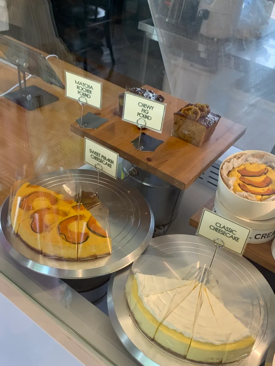 Pound cakes displayed on the Monocle Jeju counter