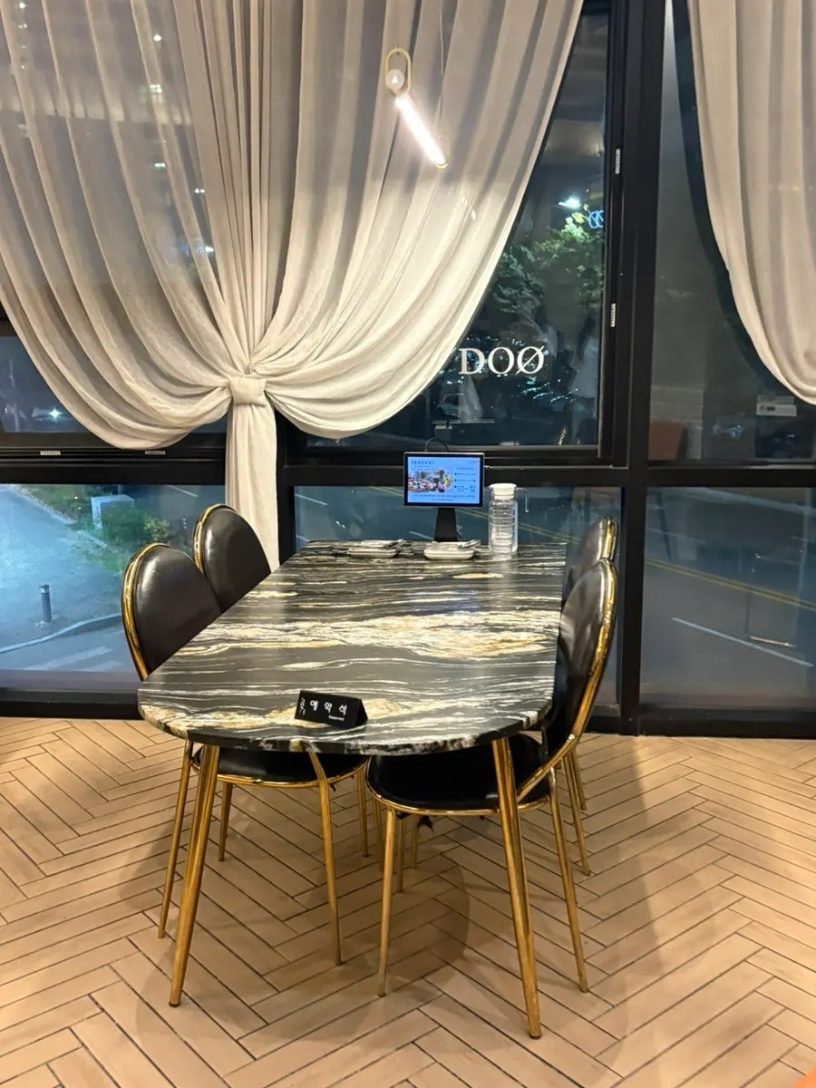 Wide table by the window