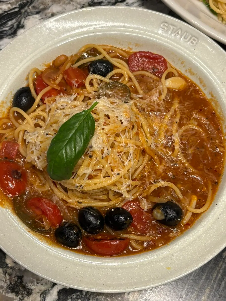 Puttanesca pasta with olives