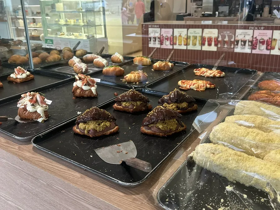 Mont blanc and other desserts on display at Moonbird
