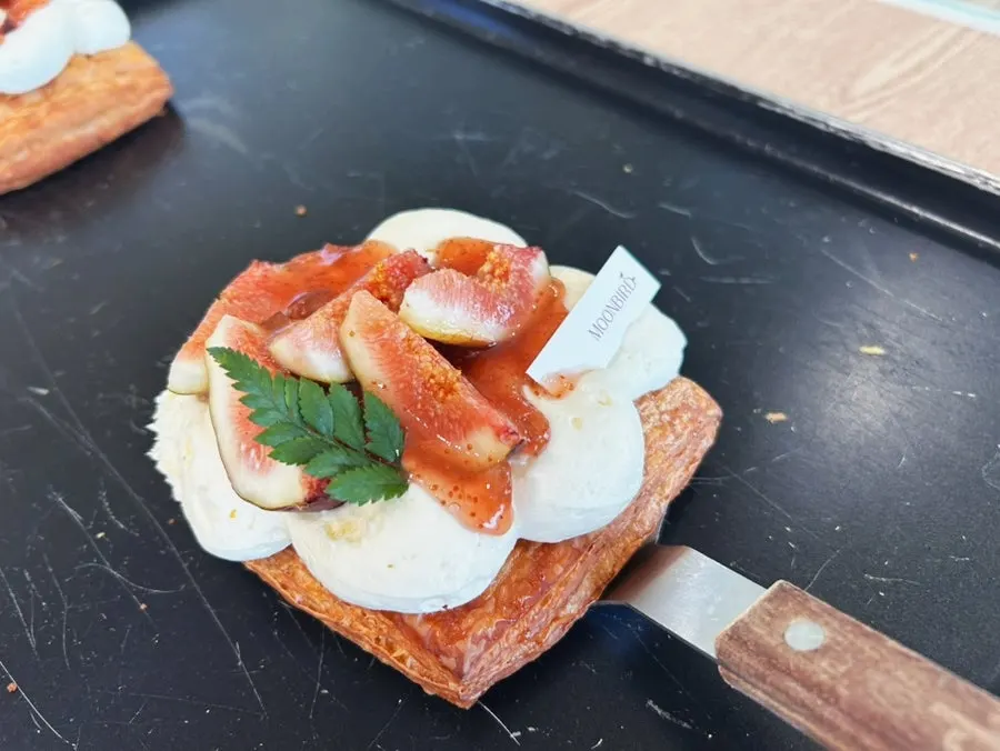 Croissant sandwiches on display at Moonbird