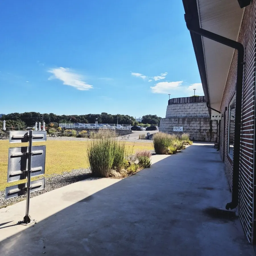 Moonbird's red-brick single-story exterior