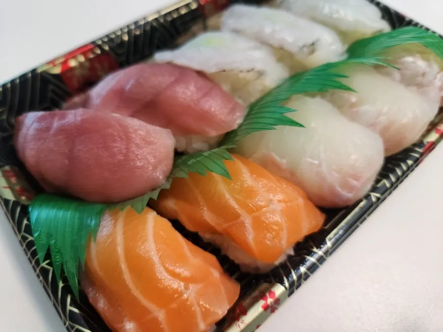 Special Mixed Sushi Set of tuna, raw shrimp, flounder, and salmon