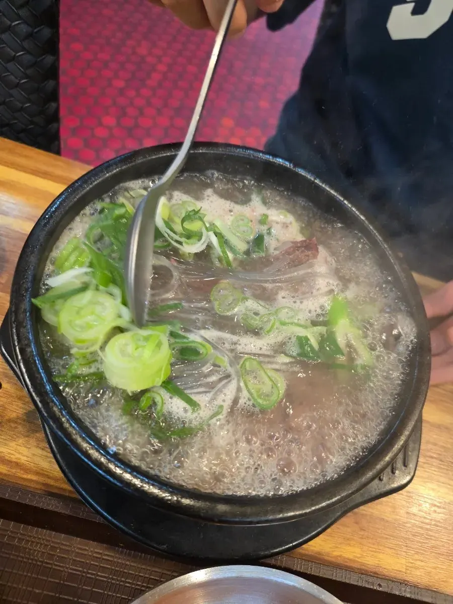 A bowl of galbitang ordered by the husband
