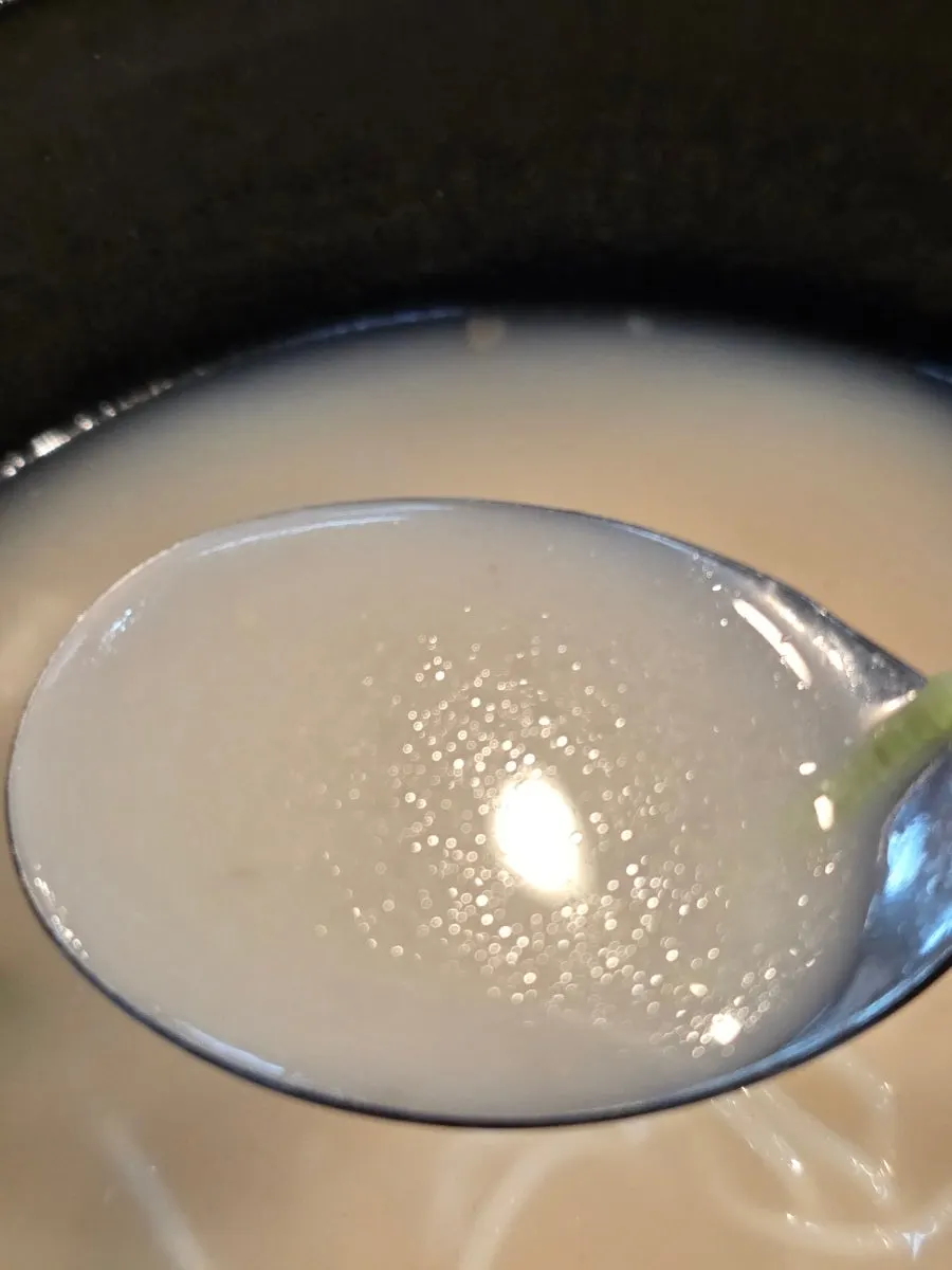 Close-up of the galbitang meat and broth