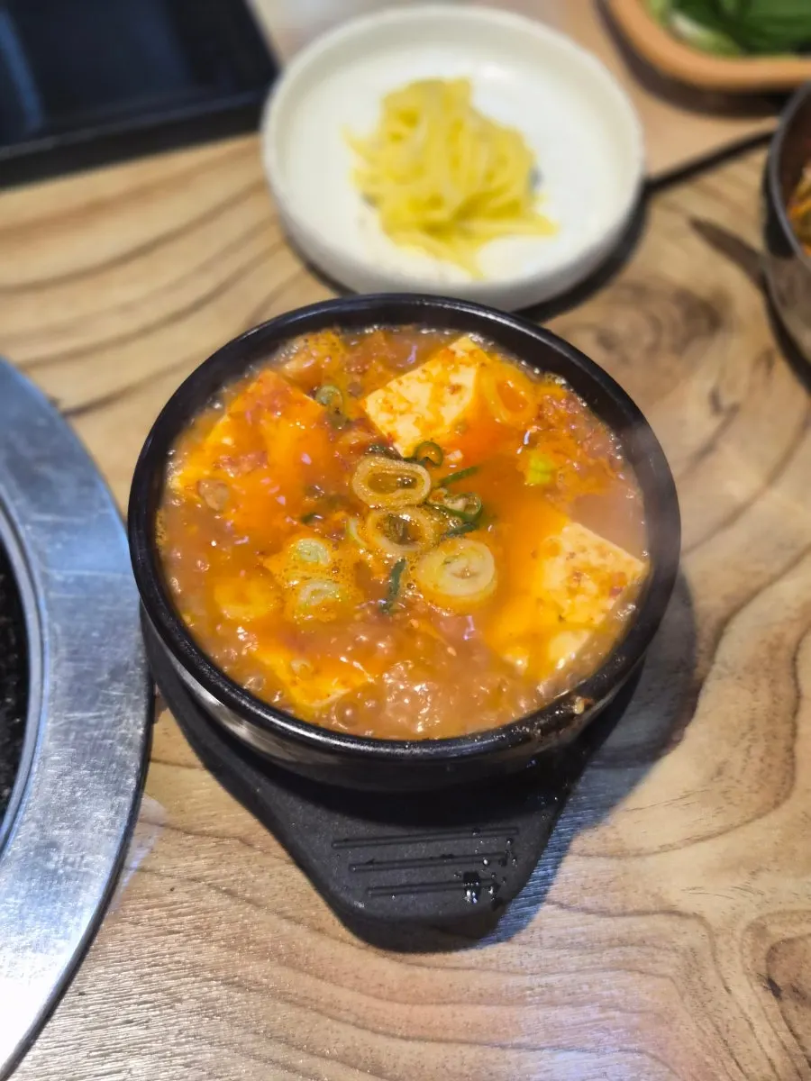 Rich kimchi jjigae loaded with meat