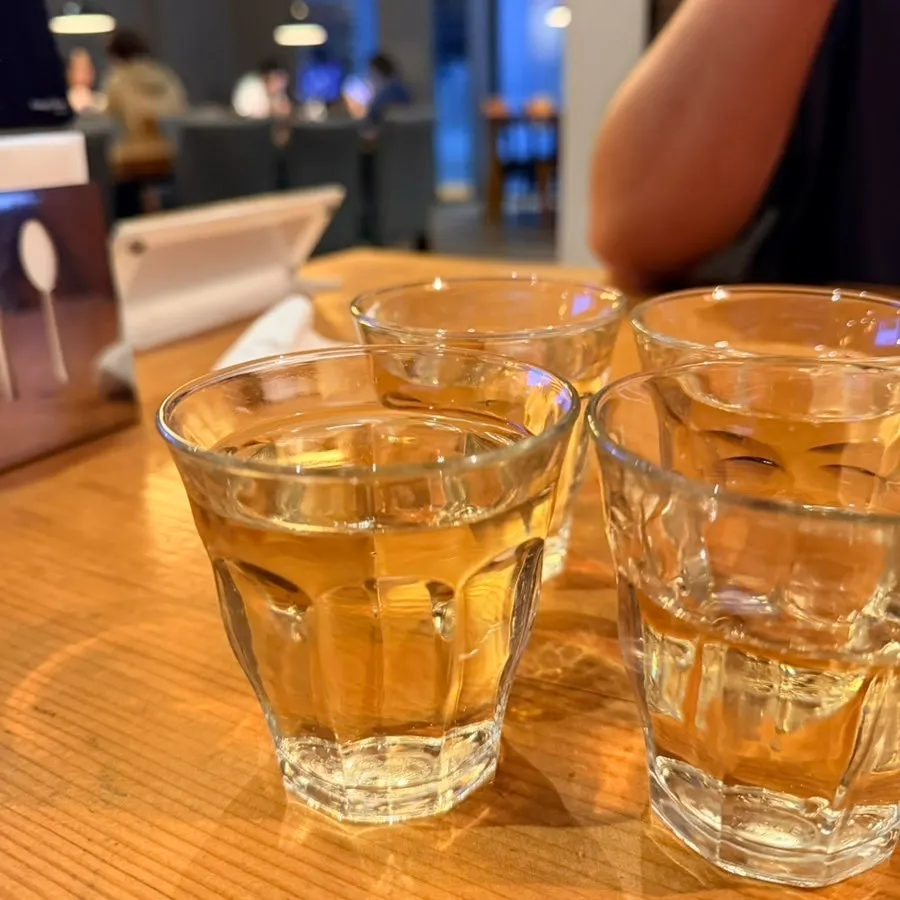 Nutty barley water already set on the table