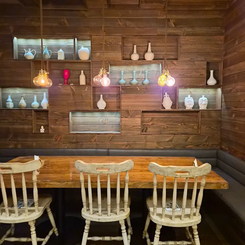 Upscale interior decor of the restaurant