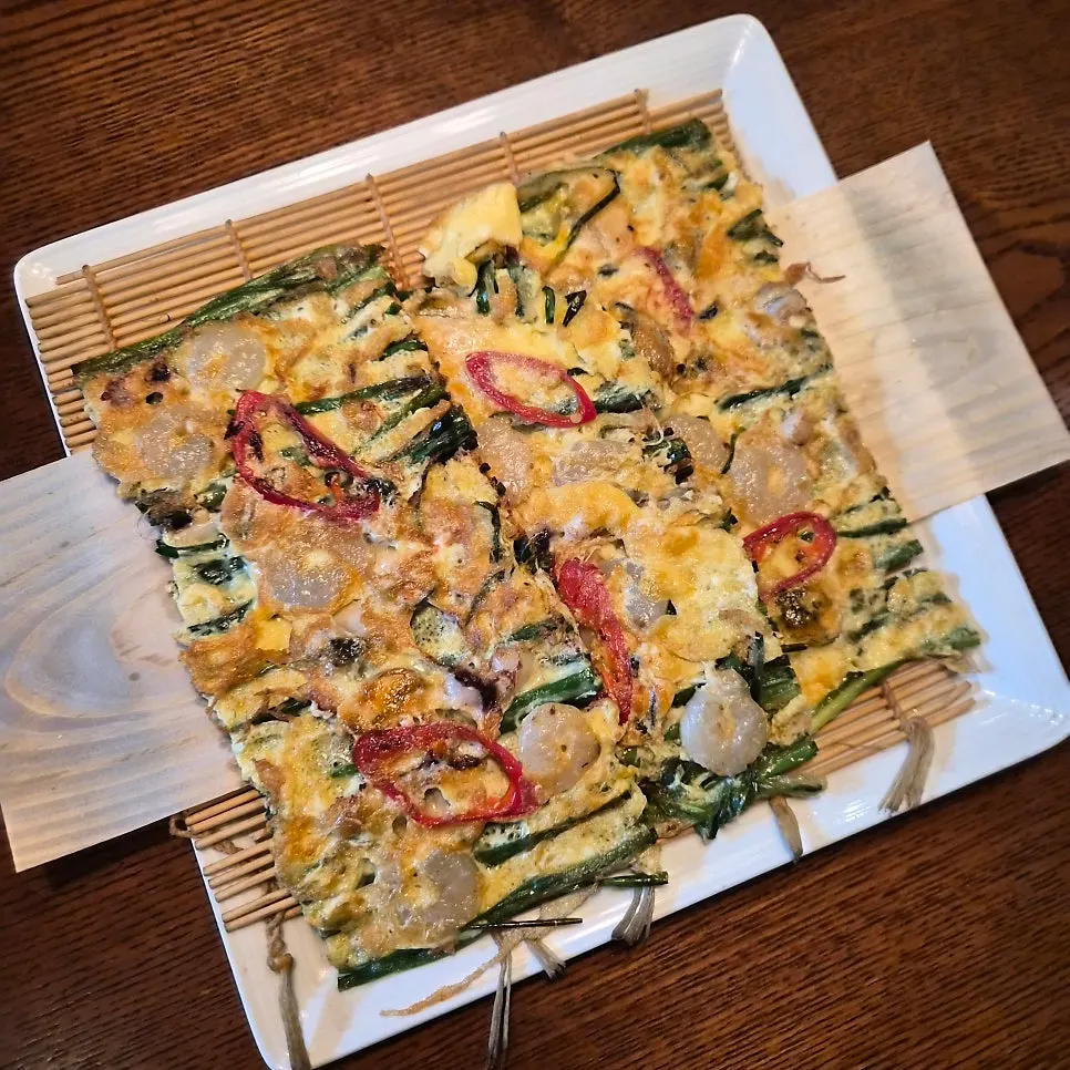 Seafood pajeon served first