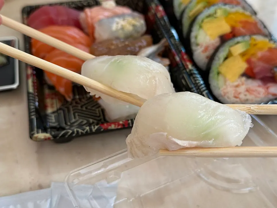 Chewy white fish sushi