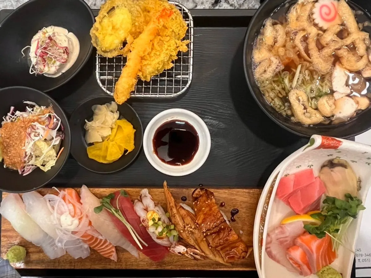Full spread of the Moshi Moshi 'better' sashimi platter