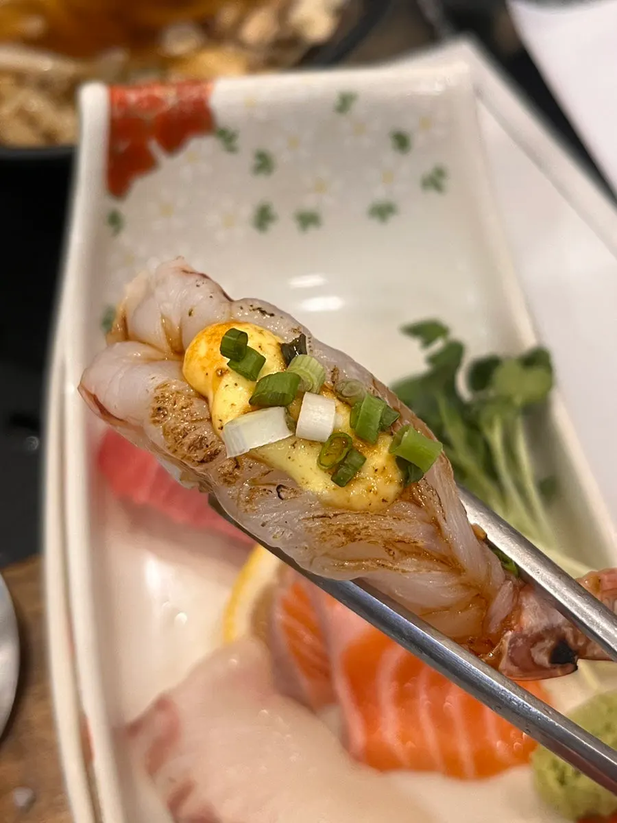 Thick eel sushi coated with sauce